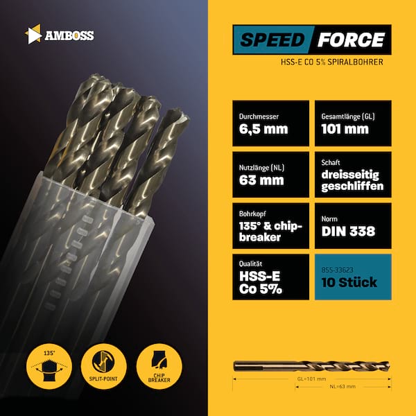 10 x HSS-ECo SPEED Force Metallbohrer DIN 338 - Ø:6.5 mm Bild 5