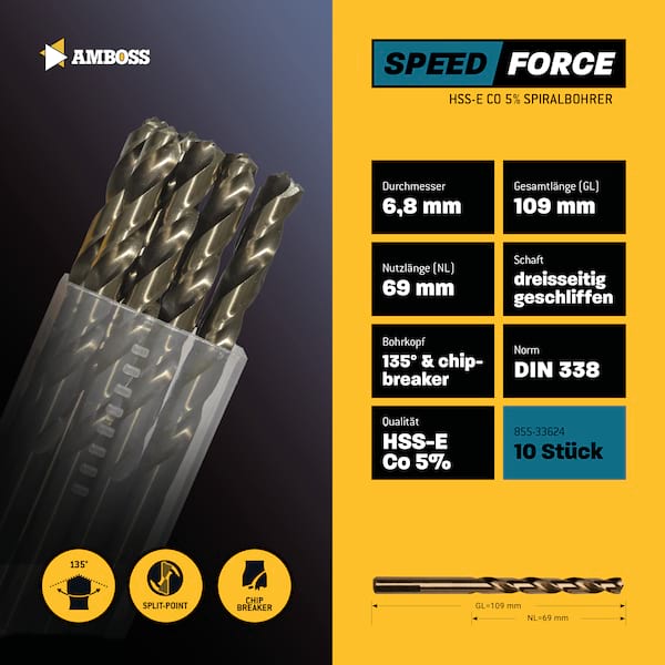 10 x HSS-ECo SPEED Force Metallbohrer DIN 338 - Ø:6.8 mm Bild 5