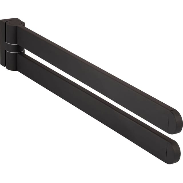 Bisk Handtuchhalter ATLANTIK aus Stahl 400 mm schwenkbar, Schwarz seidenmatt