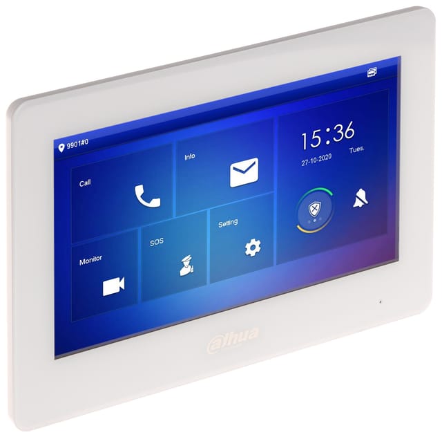 Dahua VTH5421HW-W Hochleistungs-IP- und Wi-Fi-Innenmonitor mit 7" Touchscreen, Alarmintegration und fortschrittlicher Video-Decodierung