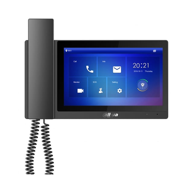 Dahua VTH5421E-H schwarzer IP Innenmonitor mit Hörer 7" Touchscreen, PoE