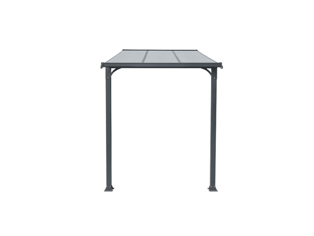 HOME DELUXE - Vordach Haustür CUBIS - Größe: Medium - 219 x 150 x 258 cm - Anthrazit, Gestell: Aluminium, inkl. Polycarbonat Platten I Hautürvordach