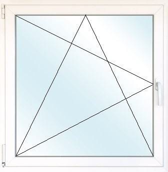 Uw 0,9 W/m²K Terassentür pvc, 3-fach Isolierglas, weiss/weiss, 1-flügelig, Dreh/Kipp, 110 x 210 cm, din links