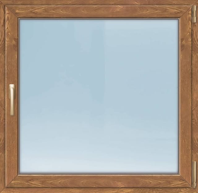 Uw 0,9 W/m²K fenster pvc, 3-fach Isolierglas, golden oak/golden oak, 1-flügelig, Dreh/Kipp, 90 x 120 cm, din rechts