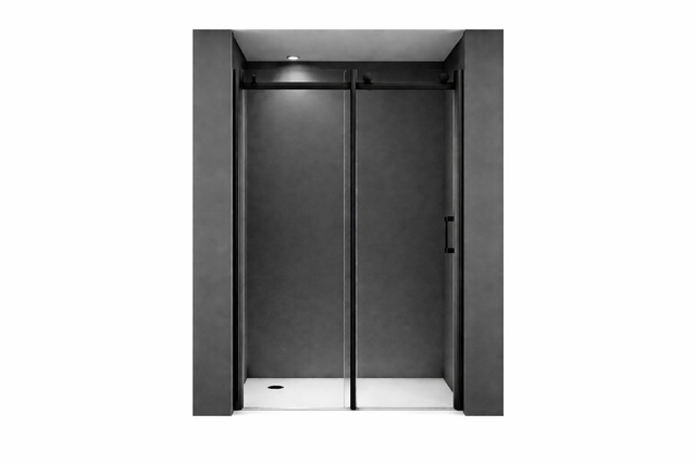 Glaswerk Westfalen - Viktoria 140x195 cm Nischendusche mit Schiebetür - Schwarz