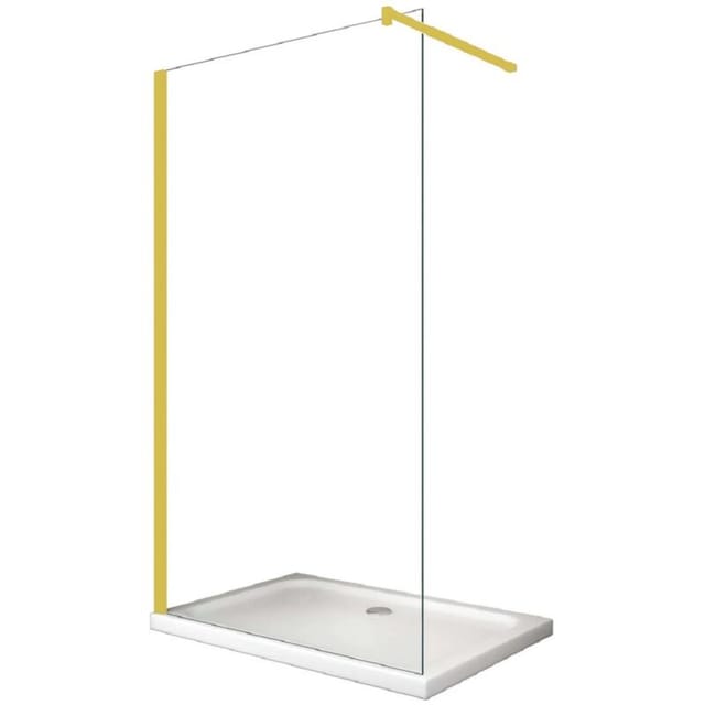 Buylando - Glaswerk Westfalen - LiLy 40x200 cm Walk in Duschwand Klarglas Gold