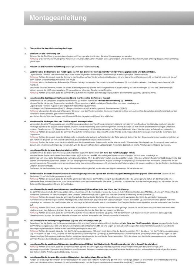 Durchgangszarge Türrahmen Zarge Dufu Durchgangsfutter Türzarge Komplettset Bogen Gerade Türportal MDF: Portu, weiß