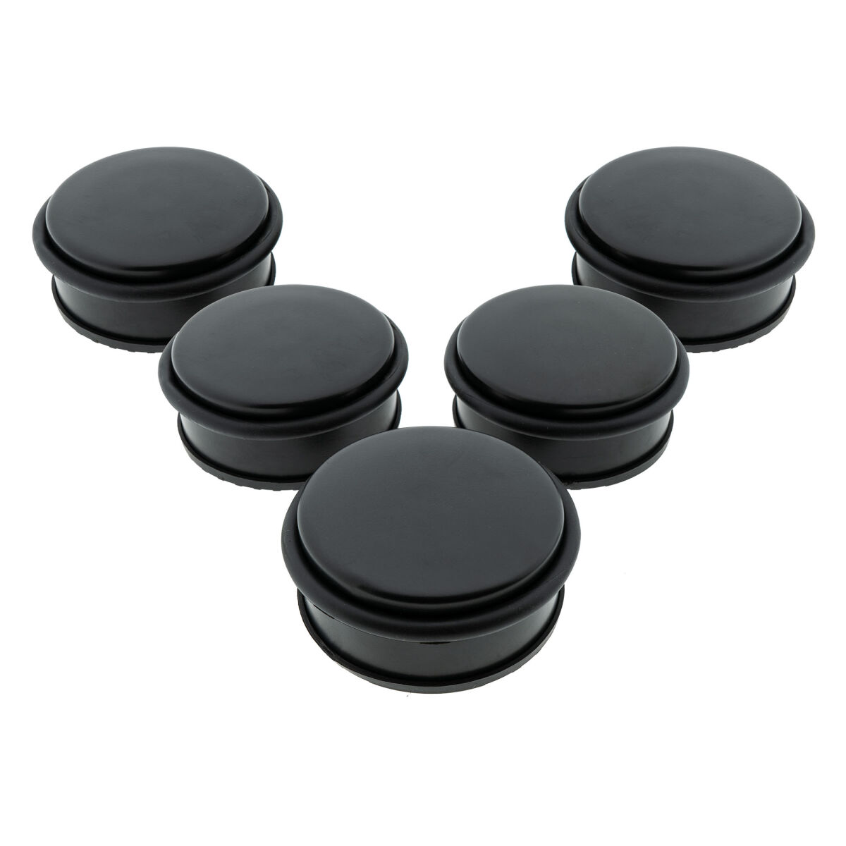 5 x Türstopper gummiert Ø 104 x 45 mm niedrig Mattschwarz