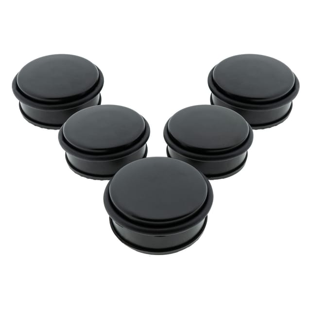 5 x Türstopper gummiert Ø 104 x 45 mm niedrig Mattschwarz