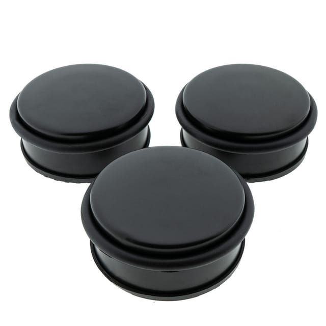 3 x Türstopper gummiert Ø 104 x 45 mm niedrig Mattschwarz