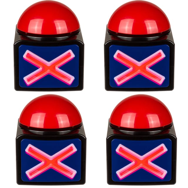 2 x Buzzer mit LED & Sound ca. 11,5 x 11 cm Spar-Set
