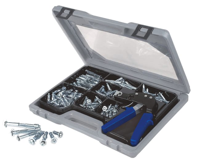 Metall-Hohlraumdübel-Set mit Zange 188-tlg.