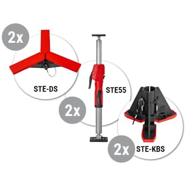 BESSEY Montageset 1 - 2x Deckenstütze STE55 40-55cm + 2x Stativ STE-KBS + 2x Deckenstativ STE-DS STE55-SET