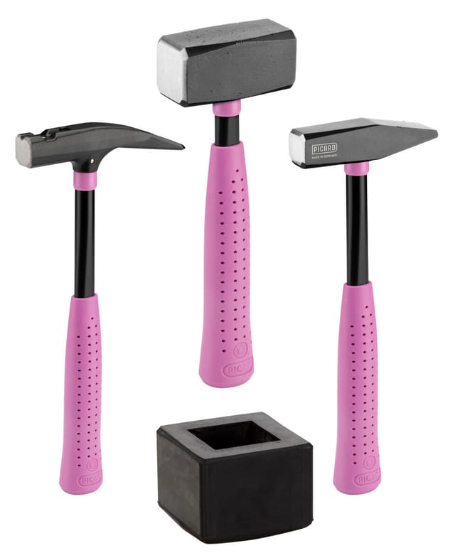 PICARD Pink Edition Set Latthammer glatt + Schlosserhammer + Fäustel | Gravur möglich