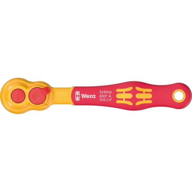 Wera 8007 A VDE Zyklop Knarre isoliert mit Umschalthebel 1/4"-Antrieb