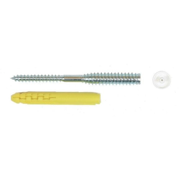 Ing Fixation - Box 100 Schrauben Top Roc Pvc 6x150 Ing Befestigungen - Gewinde 45 Mm - Weiße Kappen/dübel - A430180