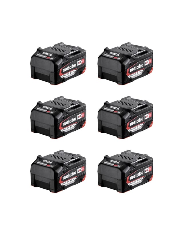 Metabo - Power Pack Set 6 Li-power Batterien 18v Li-ion 5,2 Ah 625152000