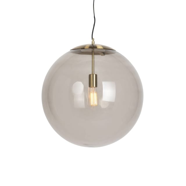Moderne Hängelampe Messing Mit Rauchglas 50 Cm - Ball