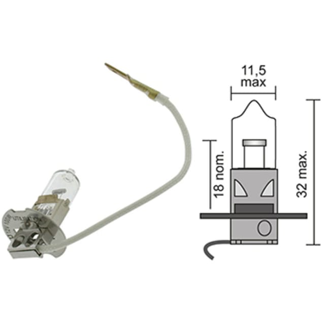 Halogenlampe 12v - 100w Modell H3 - Die Verwendung Dieser Lampe Ist Für Den Straßenverkehr Streng Verboten