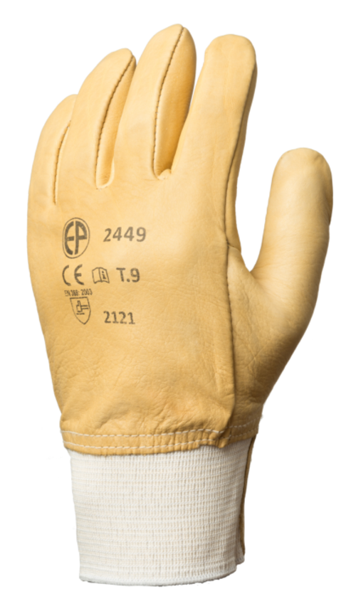 Pack Mit 10 Paar Handwerks-handschuhe Blumen Rind Wasserabweisend Beige – Arterien-schutz Größe 9 – 10er Pack