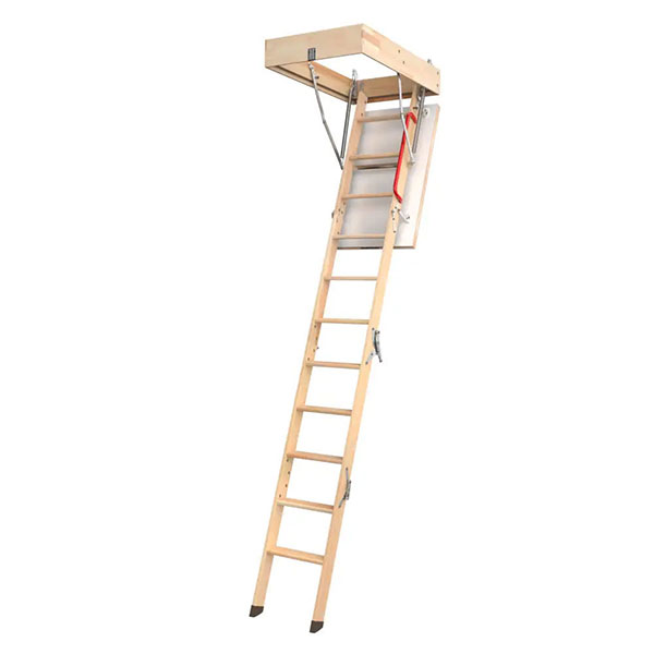 Dachbodentreppe Aus Holz - Deckenhöhe 2.80m -trichter 80x120cm - Ltk80120-2