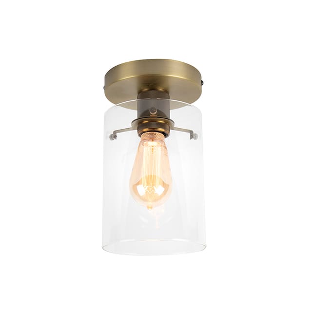 Moderne Deckenleuchte Bronze Mit Glaskuppel