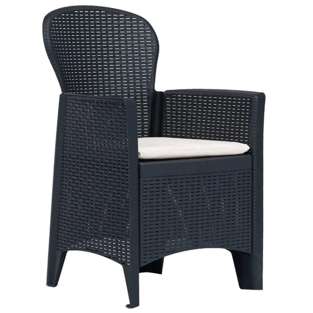 3-tlg. Bistro-set Kunststoff Anthrazit Rattan-optik Vidaxl