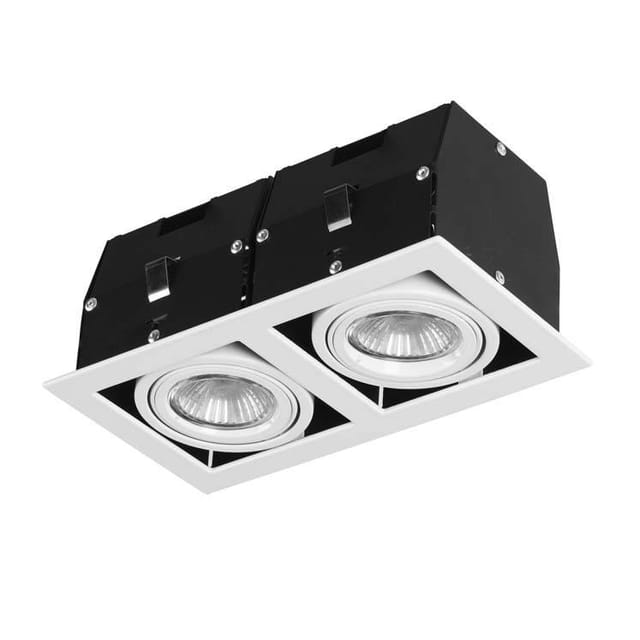 Downlight Ip23 Cardan Double Gu10/g5,3 100w Blanco