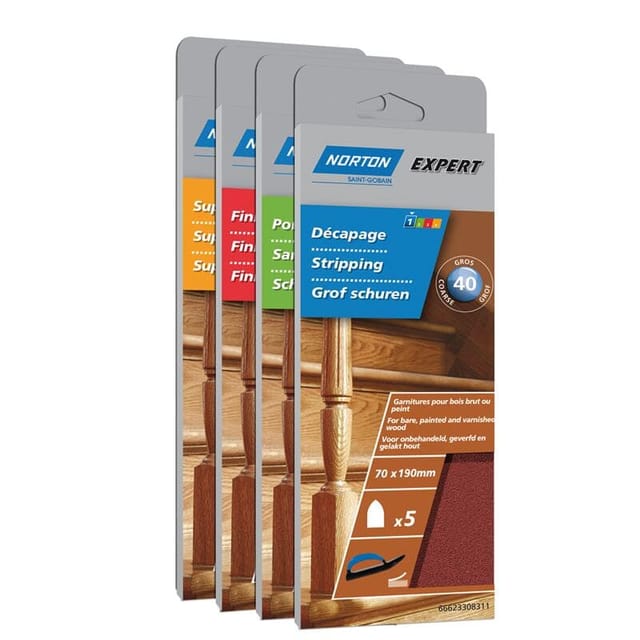 Norton Expert Nachfüllpackung 70x190mm K180 5er Ve Holz Handblock