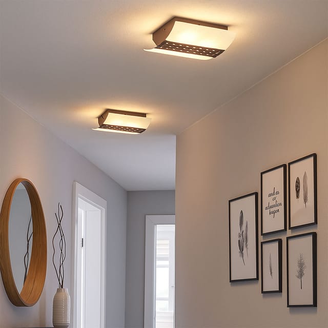 2er Set Design Decken Lampen Wohn Zimmer Beleuchtung Glas Strahler Leuchten Braun 332334316