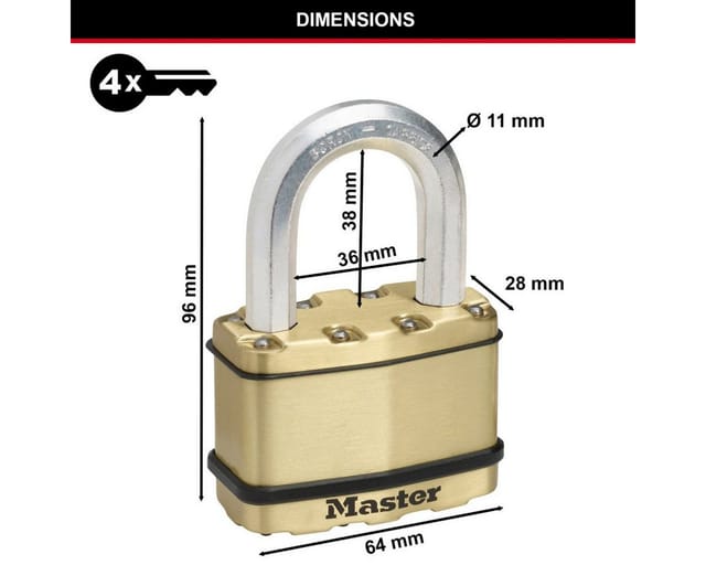 Master Lock - Vorhängeschloss Aus Stahllamellen (64mm) M15beurdlf