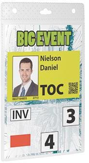 Namensschild 105 X 148 Mm (b X H) Inkl. Tasche Für Visitenkarten Kombinierbar Mit Textilband Clip Kette Jojo Transparent 20 St./pack.