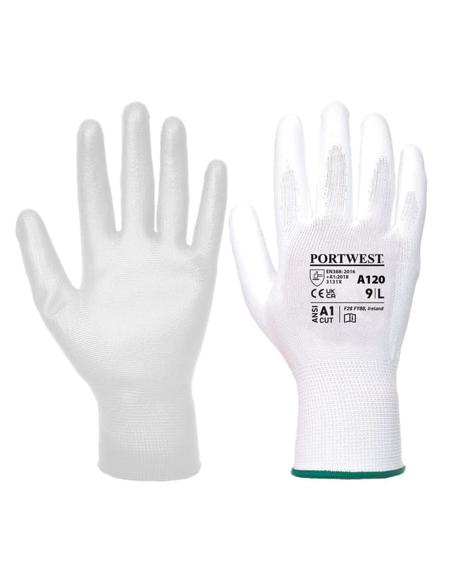 Pu-beschichtete Weiße Handschuhe Xl - Größe 10