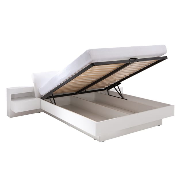 Bett Mit Bettkasten 160x200 Renato Mit Lattenrost, Farbe Weiß