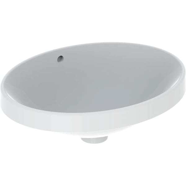 Geberit - Variform Einbauwaschtisch Oval, 500x400mm, Ohne Hahnloch,