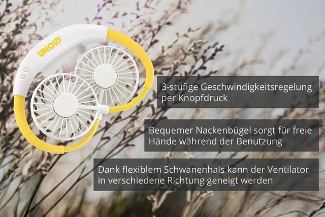 Unold Breezy, Ventilator ,weiß/gelb, Nackenventilator