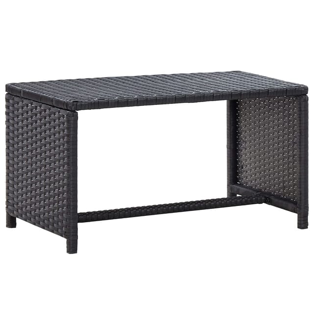 Kaffeetisch Schwarz 70x40x38 Cm Geflochtene Harz