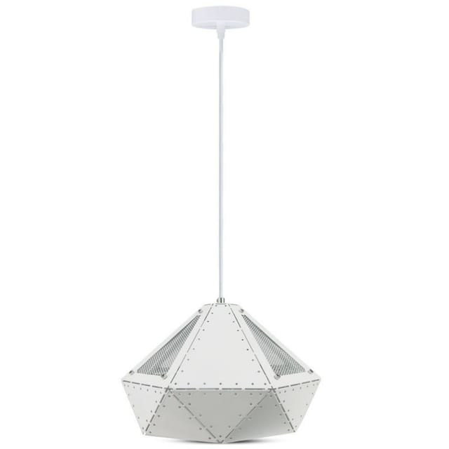 V-tac Vt-7310 Pastell Prisma Weiß Hängendes Licht 1mt E27 Elegant Stylish Metall Ip20 - Sku 3948