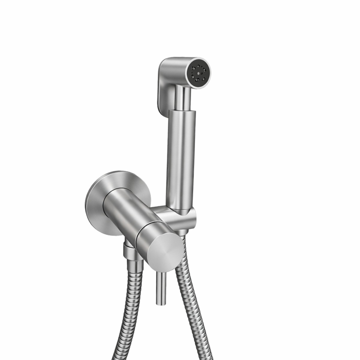 Hydrobrush-set Mit Absperrbrause Aus Edelstahl Aisi 304 Arqea Tuttotondo Cp4310 Rostfreier Stahl