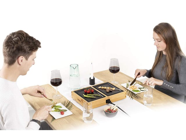 No Brand - Teppanyaki Dinner4two Pure Tischgrill 2x 20,5 X 14cm Im Bambusgehäuse