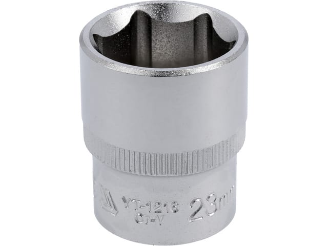 Kurze 6-kant-chrom-steckschlüssel 1/2'' 23mm - Yt-1216