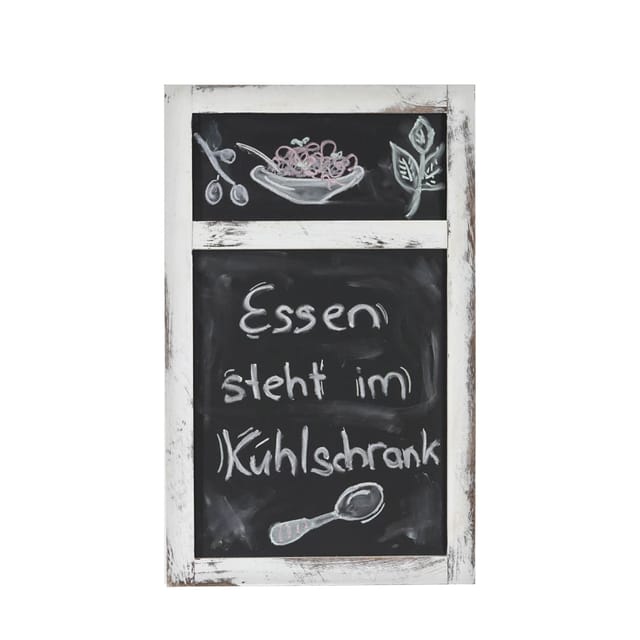 Werbetafel Hhg-807, Wandtafel Kreidetafel, 55x34x2cm, Holz Shabby-look Vintage Weiß