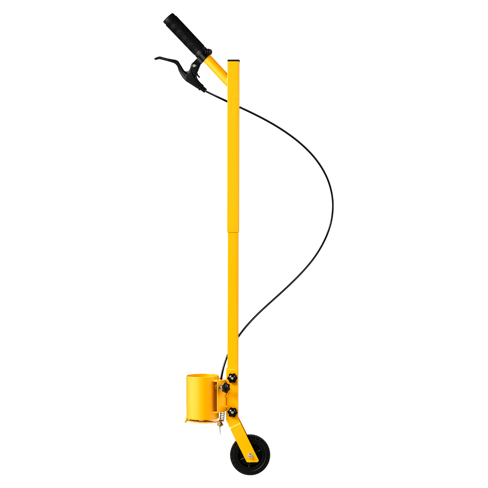 Mophorn Markierstock Markierstange Markierwagen Markierungsroller 1 Rad Gelb, Für Parkplätze, Straßen, Einkaufszentren Und Sportplätze, Aus Kohlenstoffstahl, 3 Linienoptionen, Mit Adapterdüse