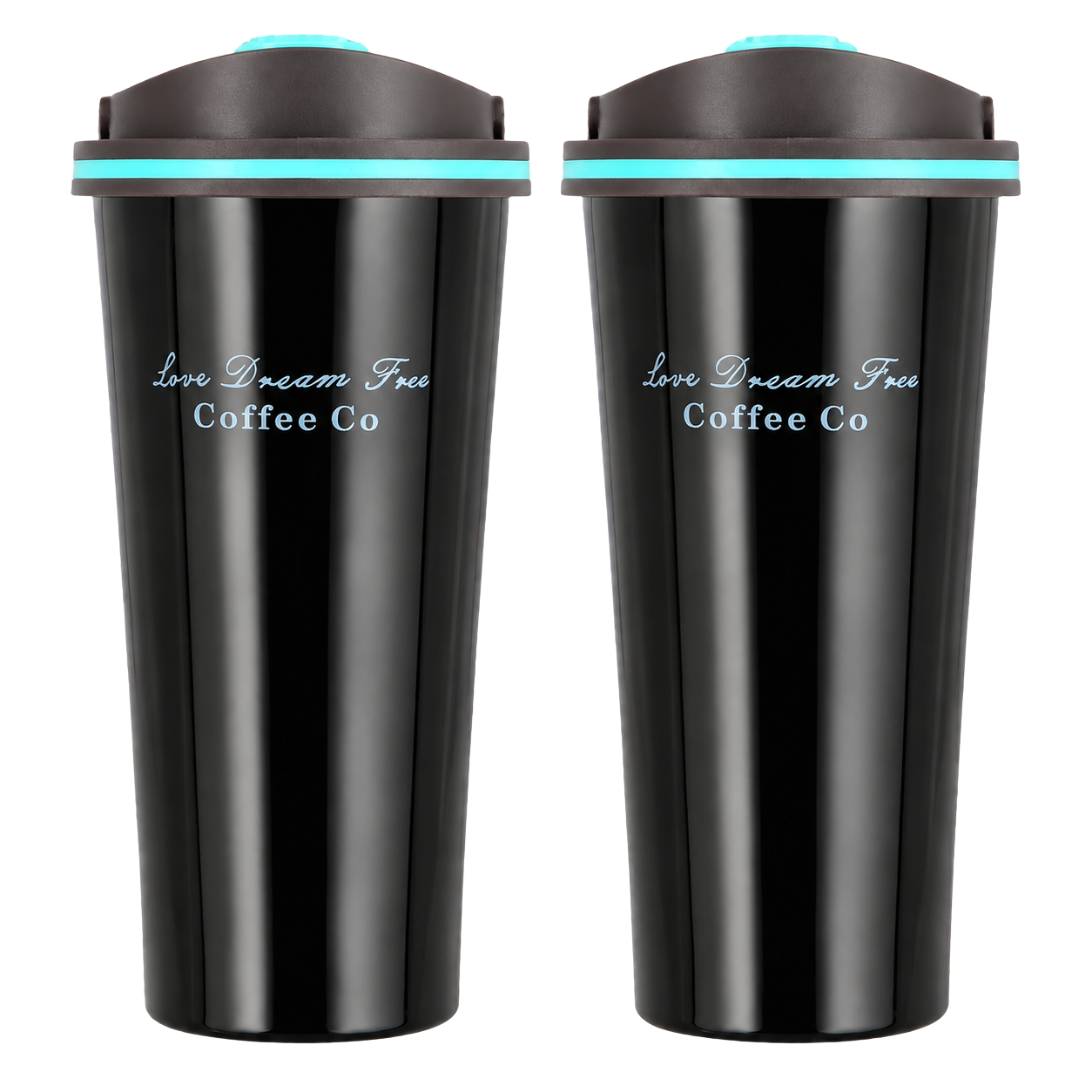 Black Thermal Cup, 18 Oz, Insulated Stainless Steel, 2-pack