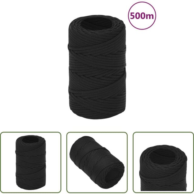 Segelbootseil - Bootsseil Schwarz 2 Mm 500 M Polypropylen