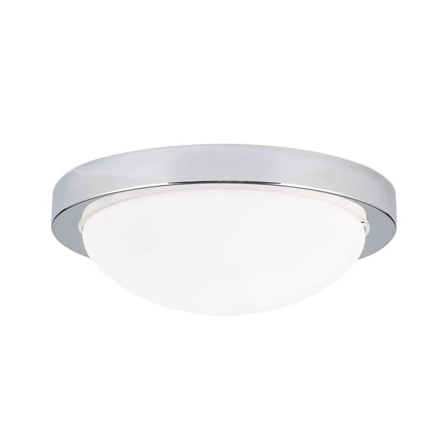 [gebraucht] B-ware Minea Deckenleuchte Lampe Chrom Eisen Glas Weiß Runde Leuchte Wohnzimmer