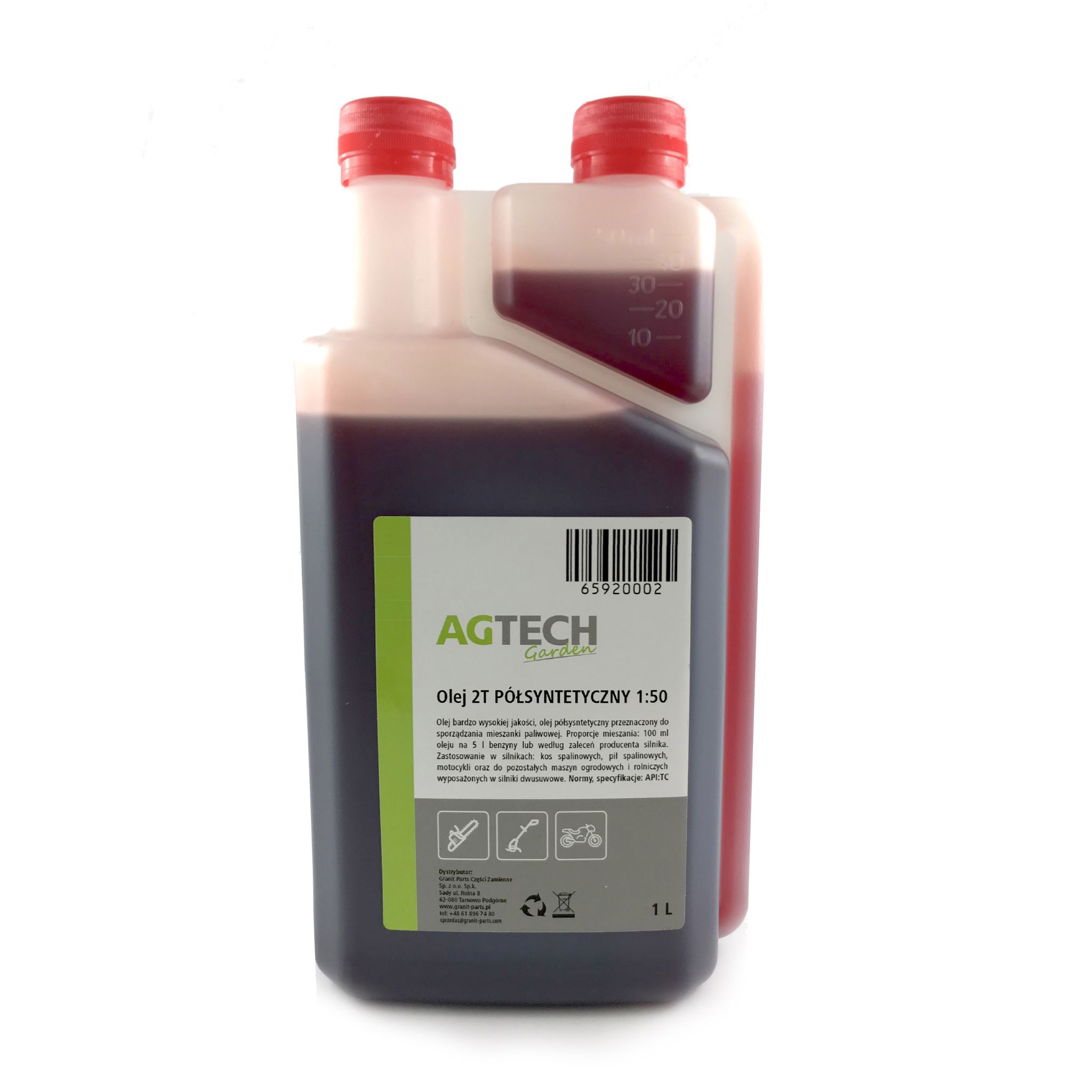 Halbsynthetisches Gartenöl, Zweitakt-kraftstoffgemisch 2t 20002 1 L
