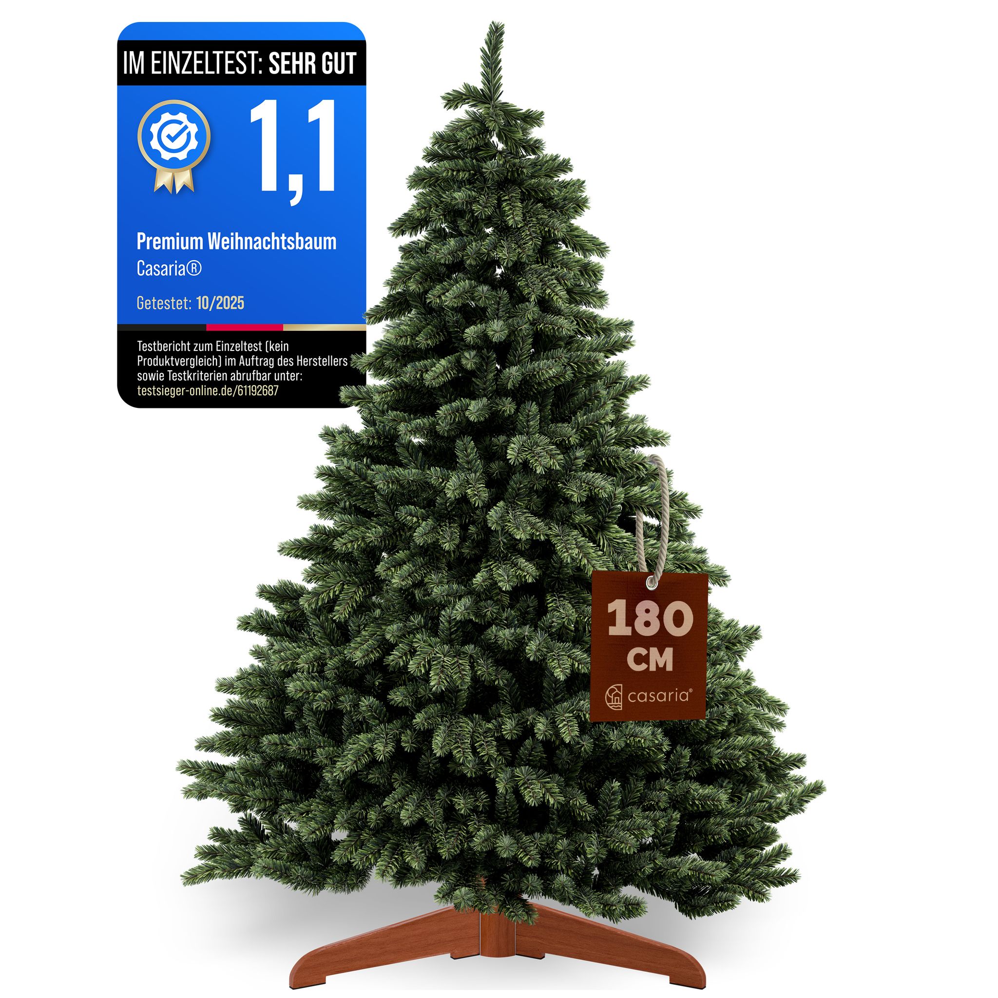 Casaria® Weihnachtsbaum Premium Künstlich S 90x75cm Christbaum M 120x85cm Xl 180x111cm Xxl 220x130cm Ständer Fsc®-zertifiziertes Holz Tannenbaum Led Schnee-optik Xl