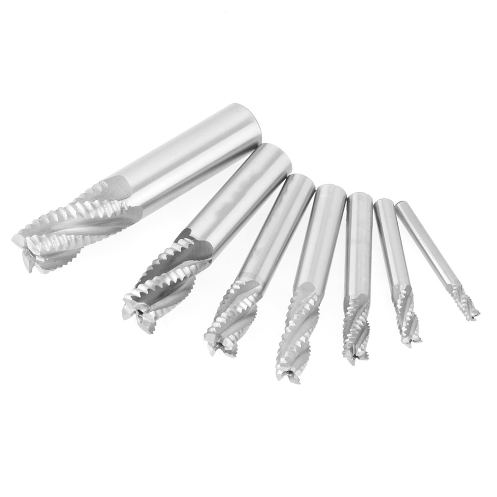 7-teiliges Set: 4-schneidiger Hss-fräser Von 6 Bis 20 Mm, Spanbrecher, Für Oberfräse.