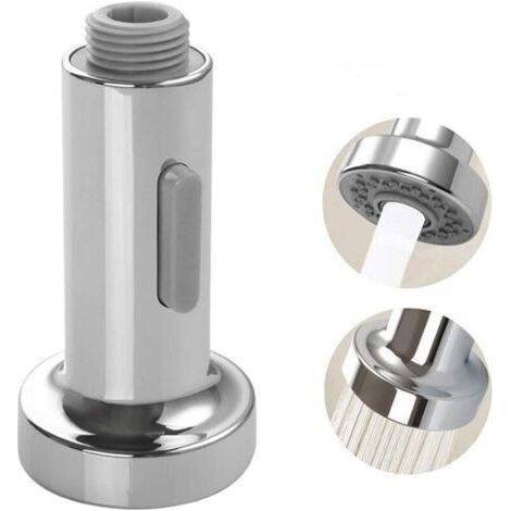 Ymyny Duscharmatur, Küchenspüle, Mischbatterie, Herunterdrücken, Pro-kopf, 2 Strahlfunktionen, Küchenmischbatterie, Universelles Handbrause-wasserhahn-zubehör (silber)